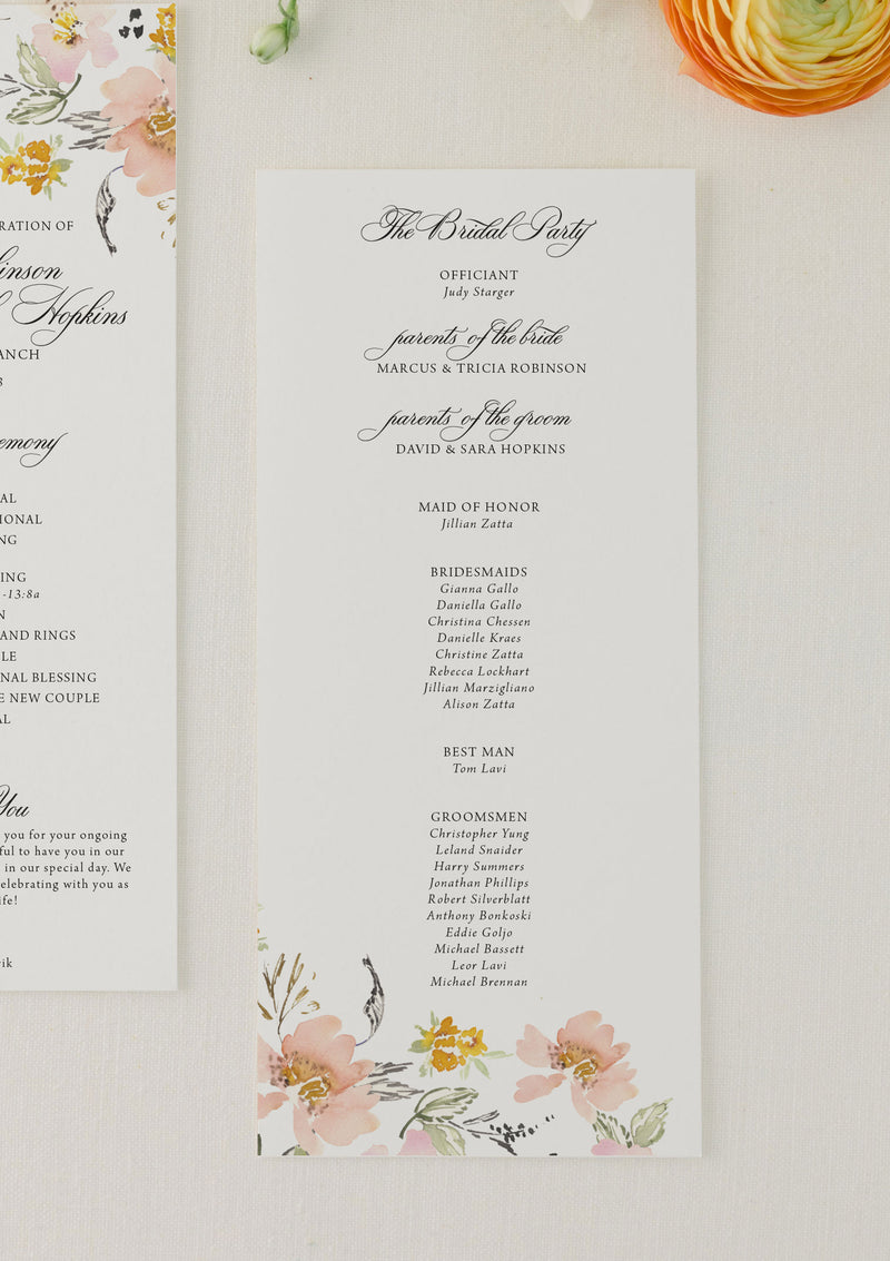 Wedding Programs - Katrina
