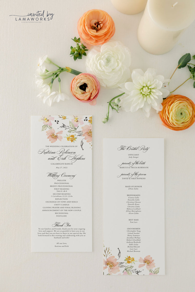 Wedding Programs - Katrina