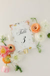 Muted Pastel Floral Table Numbers - Katrina