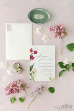 Pretty Pink Floral Invitations - Laura