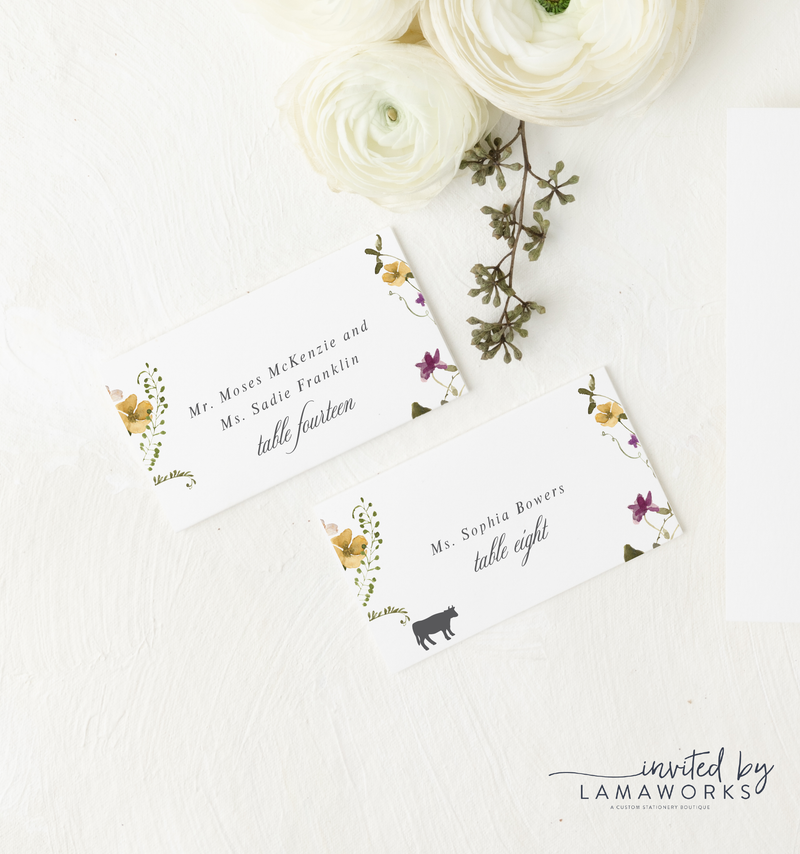 floral escort cards