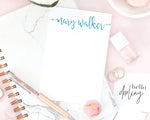 Curly Calligraphy Notepad - Mary
