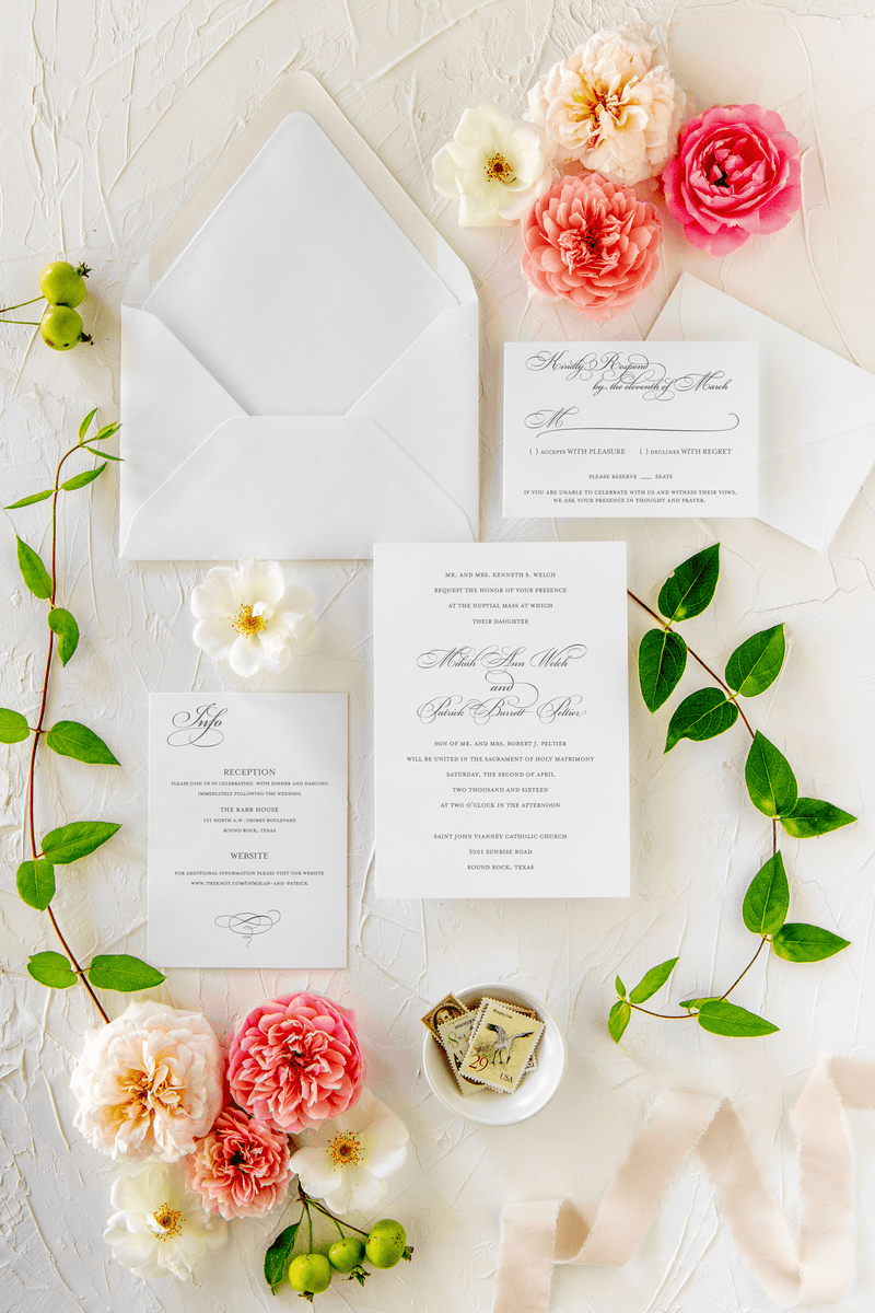 Traditional and Formal Wedding Invitation Suite | Mikah