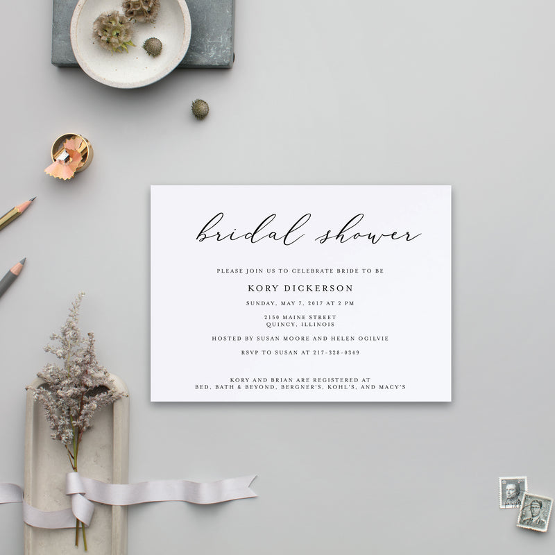 Elegant Custom Bridal Shower Invitation - Let's Celebrate!