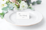 simple modern calligraphy escort card or place card