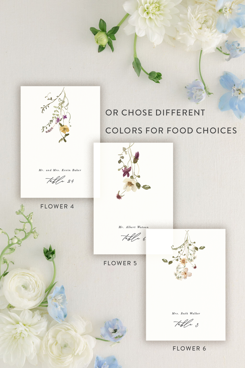 Wildflower Escort Cards | Rose and Mark