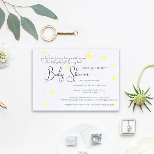 Twinkle Little Star Baby Shower Invite