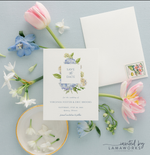 Elegant Watercolor Hydrangea Save the Date for a Traditional Wedding, Classic Floral Printed Save the Dates