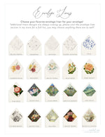 Minimalist Floral Watercolor Wedding Invitation Set - Elizabeth