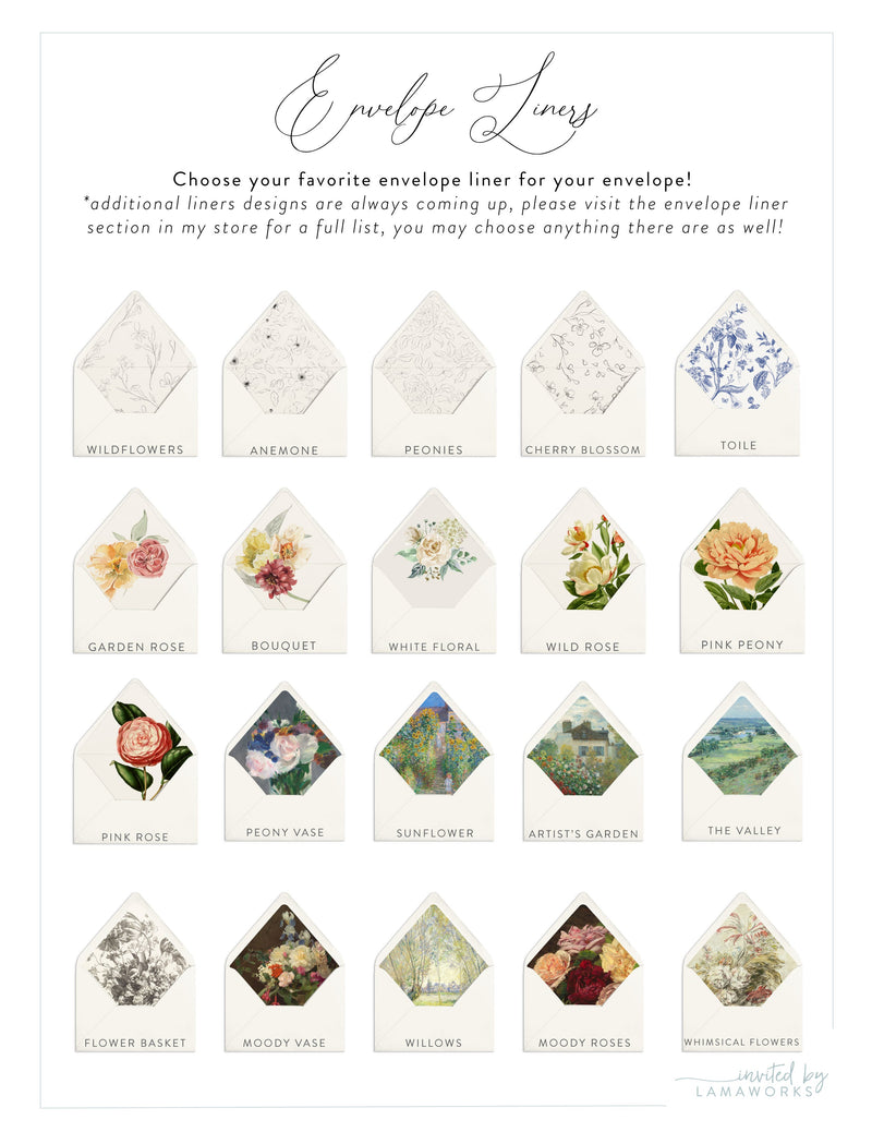 Elegant Wildflower Wedding Invitation | Catherine