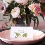 blushp ink rose floral place card or escort card