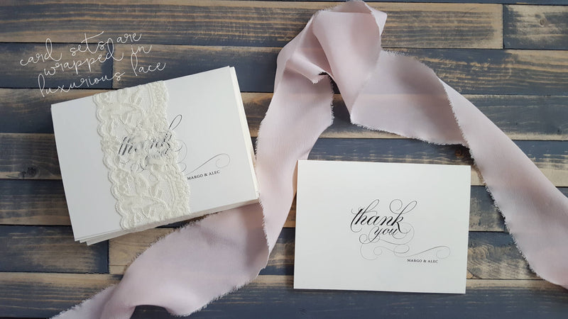 Blush Pink Personalized Wedding Thank You Cards, Newlywed Wedding Thank You, Bridal Shower, Wedding Cards, Pink Wedding - Alyse