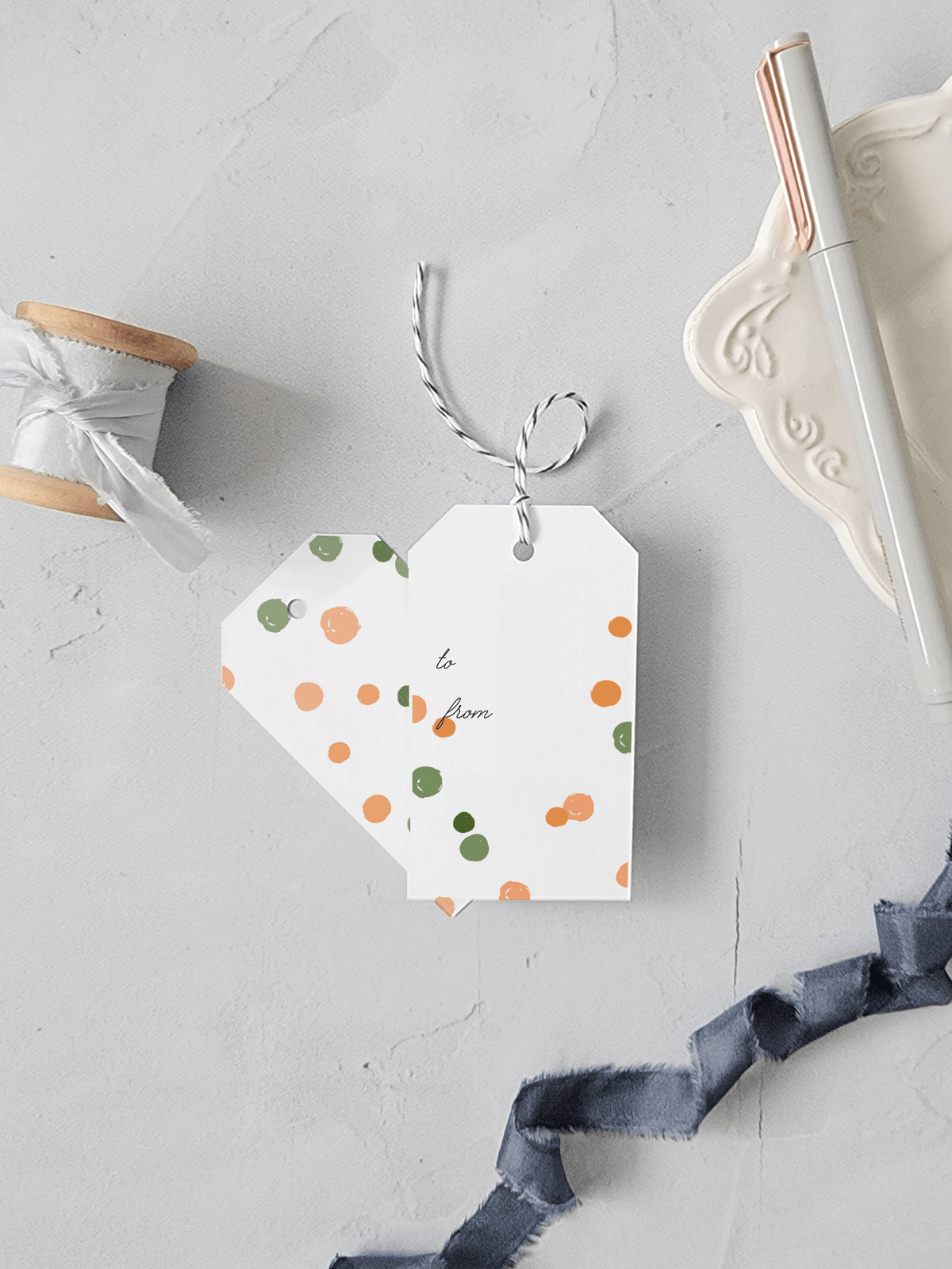 Peach Dots Gift Tags
